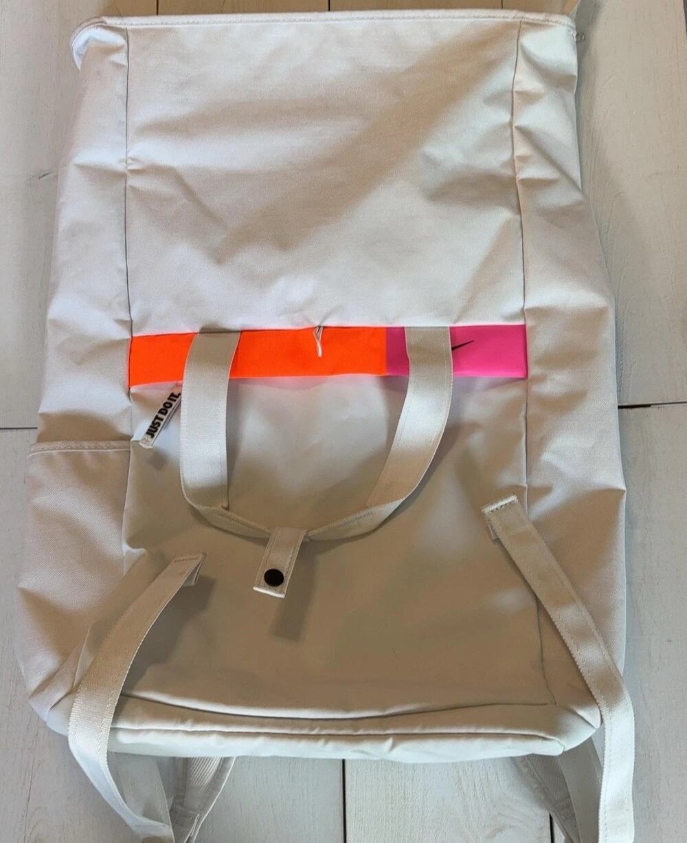 Nike White 20" Backpack Soft Case Laptop Compartment Just Do It Women Bag